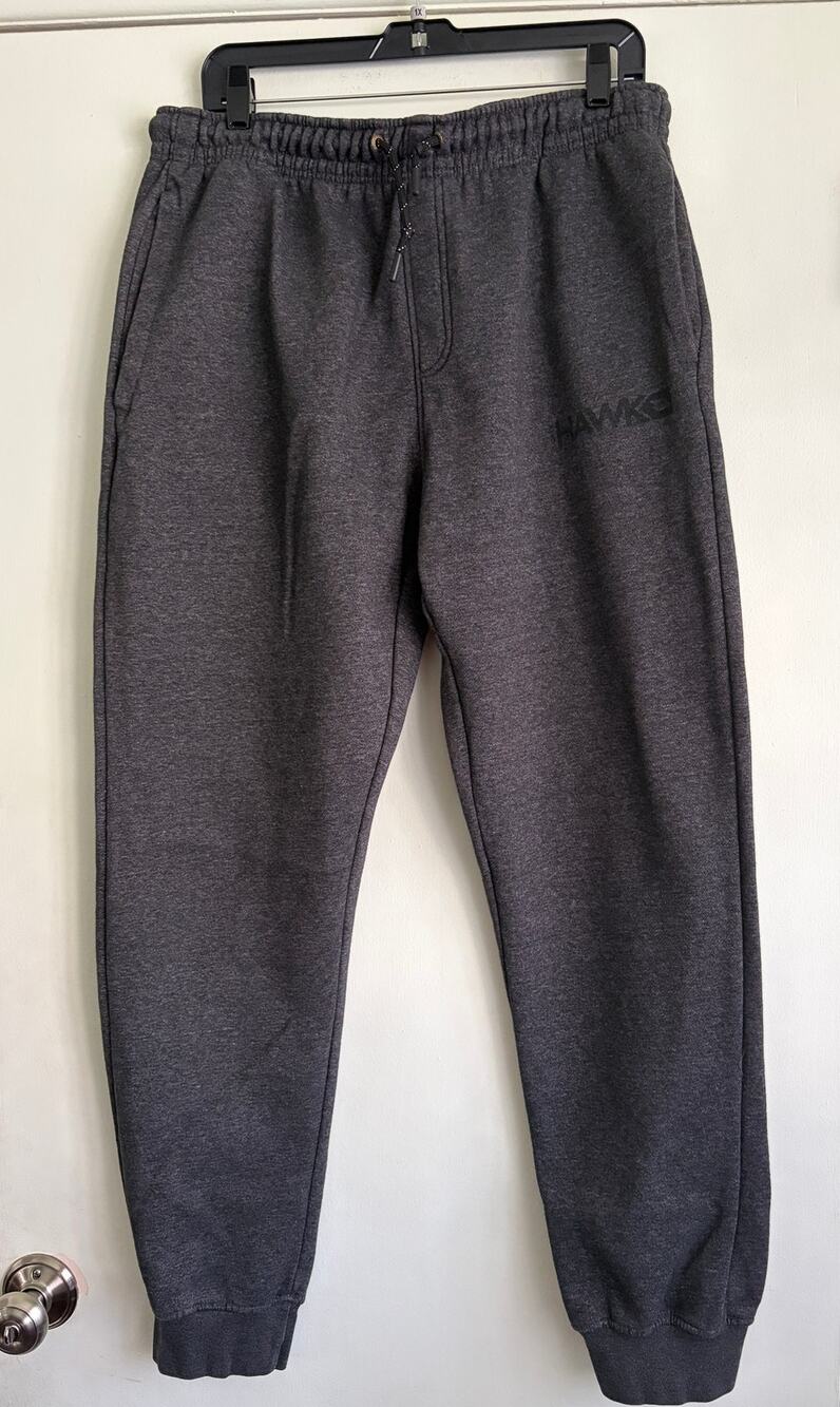 Tony Hawk Men's Tonal Logo Graphic Fleece Jogger Sweatpants Charcoal Grey XL